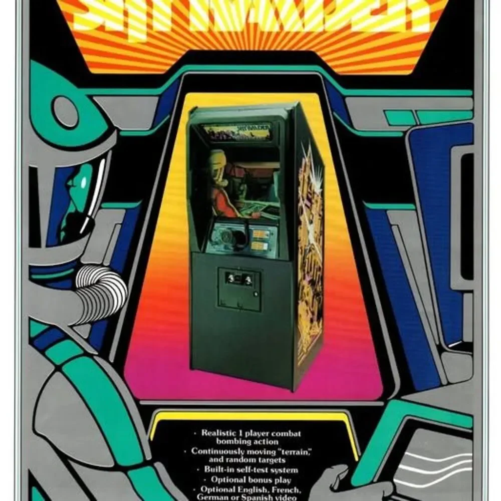 Atari Sky Raider Arcade FLYER Original 1978 Video Game Artwork Sheet Space Age